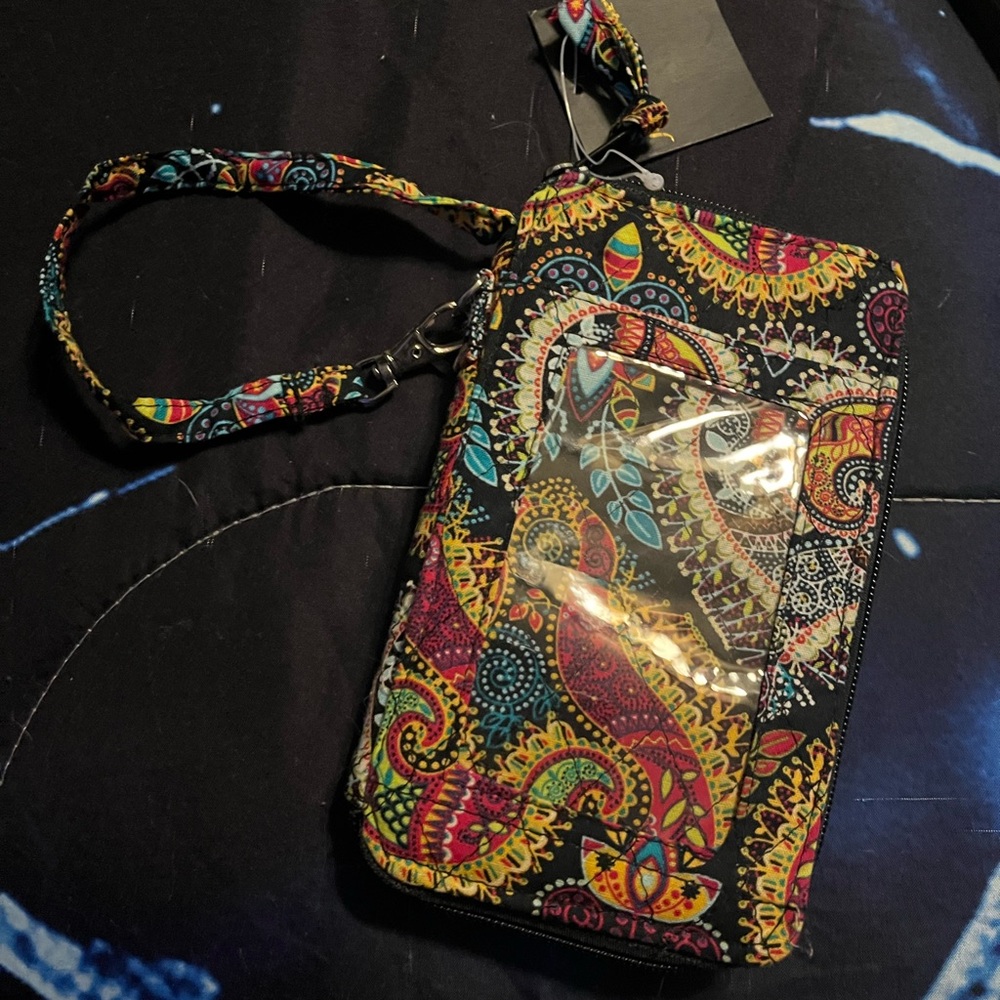 Paisley Patterned Phone Wristlet with Strap